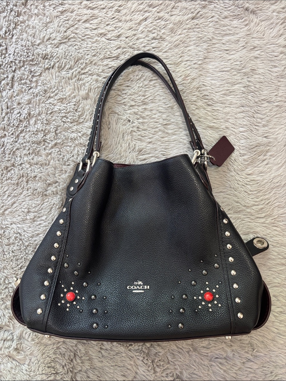 Coach Black Pebbled Leather Shoulder Bag